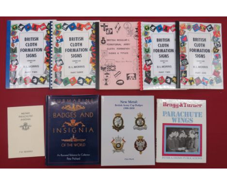 Military Badge Orientated Booksincluding Parachute Wings by Bragg & Turner ... British Cloth Formation Signs Part 1-3 by Morr