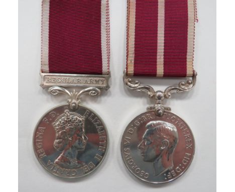 King George VI Meritorious Service MedalGRV named to "784676 Sjt. C.T.G.B.Latham RA", correction to naming.  Together with QE