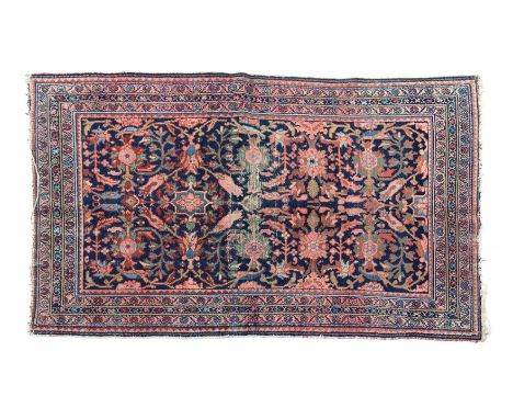 Hand-knotted wool carpet with oriental decor, 204x128 cm