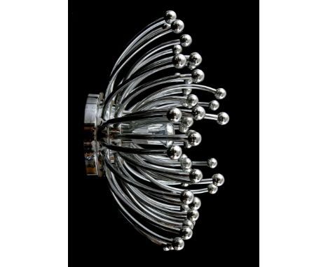 Chromed aluminium and metal wall and ceiling lamp with plastic balls, design Team Tetrarch version Valenti, model 'Pistrillo'