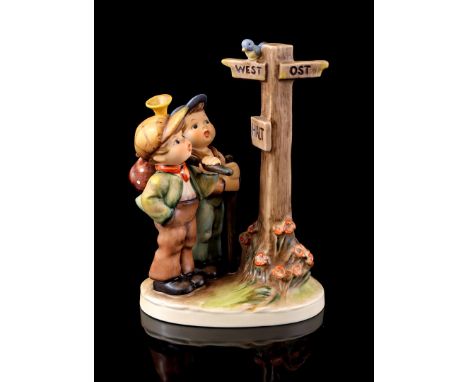 Goebel Hummel sculpture group entitled "Am scheideweg/Crossroads", number 331, TMK7, 16.5 cm high