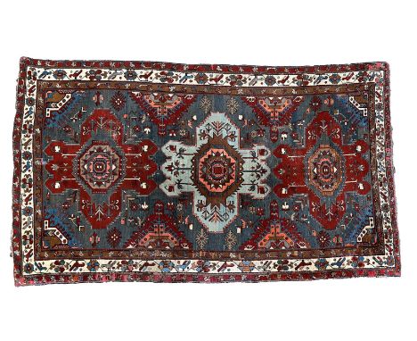 Hand-knotted oriental carpet, Kazak Kellei, 346x187 cm (moth damage)