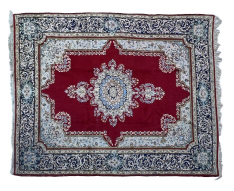 Hand-knotted wool carpet with oriental decor, 354x242 cm
