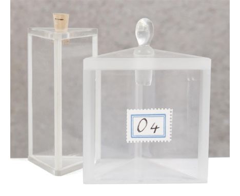 Liquid prism. Demonstration of the refraction of light. Hollow prisms that are filled with different liquids. As a result, th