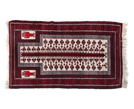 Hand-knotted wool carpet with oriental decor, Bochara, 172x96 cm