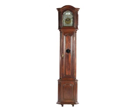 Longcase clock, movement with address Wilmotte Maastricht, in oak case, approx. 1780, 249 cm high, 56 cm wide