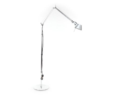 Metal and aluminum adjustable floor lamp, design M. de Lucchi and G. Fassina, executed by Artemide, model 'Tolomeo Mega', mar