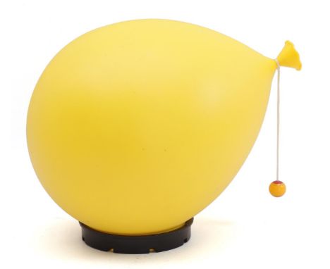 Yves Christin (1949-1999)Yellow plastic table, ceiling or wall lamp in the shape of a balloon, design by Yves Christin, execu