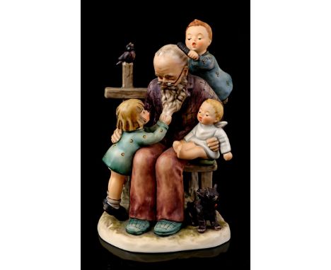 Goebel Hummel sculpture group entitled "Beim Grotvaterle/ At Grandpa's", number 621, special edition, number 4894/10,000, ann