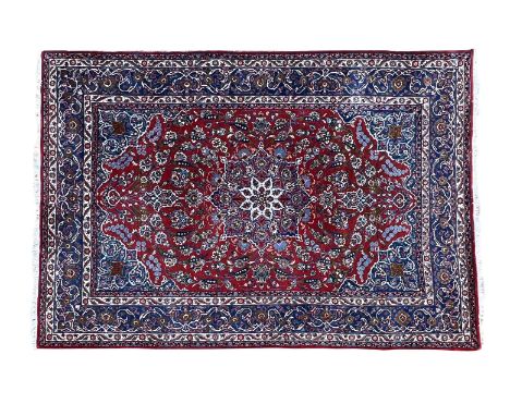 Hand-knotted wool carpet with oriental decor, Tabriz 377x265 cm