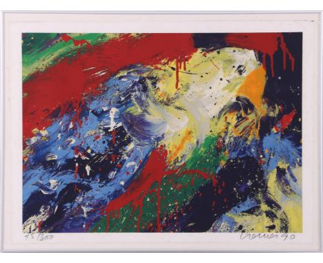 Jan Cremer (1940-2024)Composition without title, color lithograph dated 1990, 50x70 cm, outer size is 61x81 cm