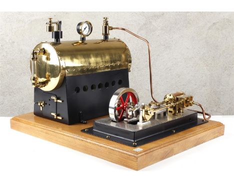 Steam engine. James Watt, 1736-1819. Steam is converted into mechanical energy. Steam engine with boiler and horizontal cylin
