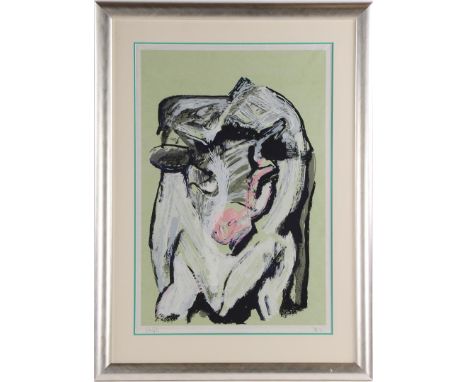 Paul Bartels (1940-)Cow, color lithograph dated 1987, 59/60, 75x50 cm, external dimensions are 102x75 cm