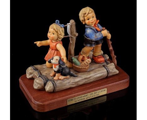 Goebel Hummel sculpture group entitled "A Flossfahrt die ist lustig/ Summer Adventure, number 2124, Exclusive Edition 2002/20