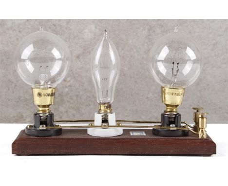 Carbon filament lamps. Resistance in circuits. Resistance of three carbon lamps (110 volts) when current is passed through. O