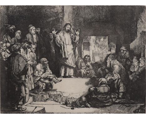 Rembrandt van Rijn (1606-1669)The Preaching Christ, etching, posthumous print, external dimensions are 37x47 cm