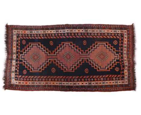 Hand-knotted oriental carpet, Bakhtiari Luri, 234x124 cm
