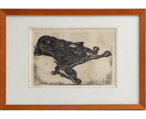 Pieter Dupont (1870-1911)The dead horse, etching 134x184 mm. Origin: Borzo Art Gallery Den Bosch