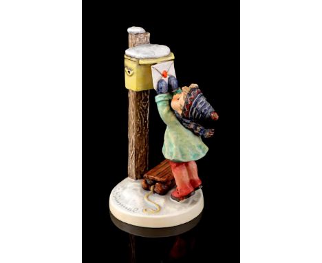 Goebel Hummel sculpture entitled "Brief ans Christkind/Letter to Santa Claus", number 340,TMK-5 1972-1979, 18 cm high