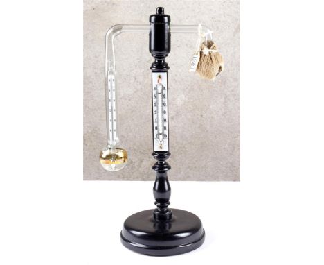 Hygrometer (Daniel). Measurement of relative humidity of air. Consists of a glass tube with two bulbs, which are partly fille