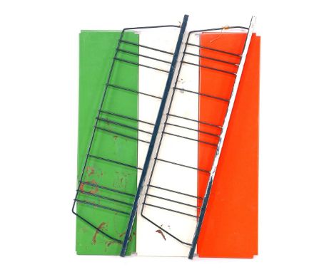 Adriaan Dekker (1923-1982)Polychrome metal wall rack, design Adriaan Dekker, executed by Tomado, the Netherlands, ca. 1960, 7