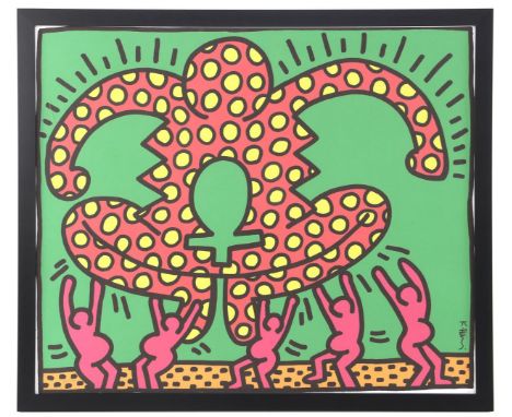 Keith Haring (1958-1990)Composition with dancing figures, color lithograph 57/200, external dimensions are 97x113 cm