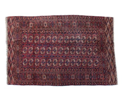 Hand-knotted wool carpet with oriental decor, Bochara, 241x159 cm (slight moth damage)