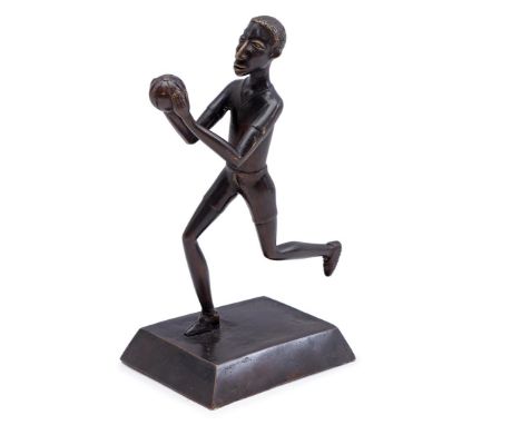 Anonymous, bronze statue of a basketball player, 30 cm high