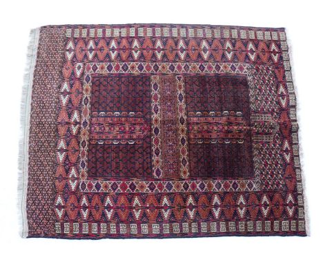 Hand-knotted wool carpet with oriental decor, Hatchlou, 157x128 cm