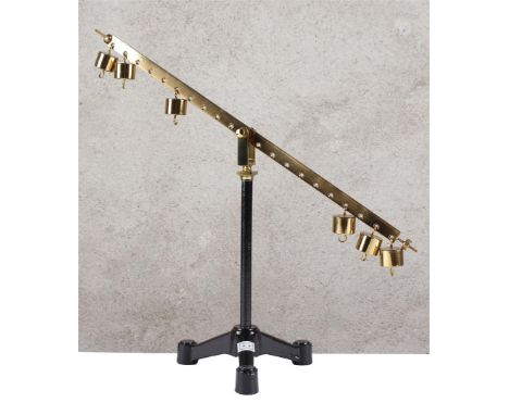 Lever on tripod. Demonstration of principles: Force times arm. Lever to balance unequal forces, 30 cm high, 40 cm wide