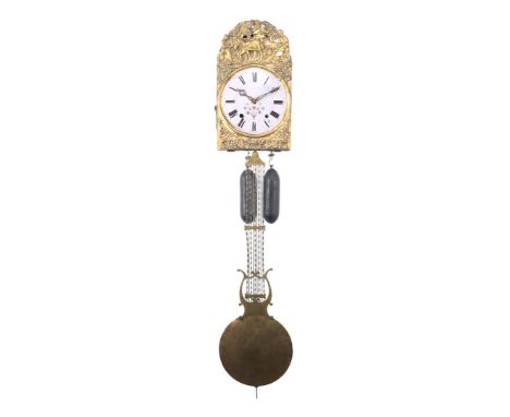 Comtoise clock with harp pendulum