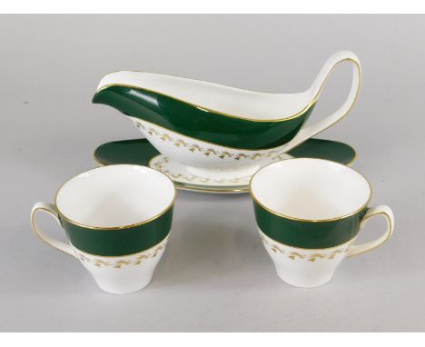 A Spode Green Velvet pattern part dinner and tea service.