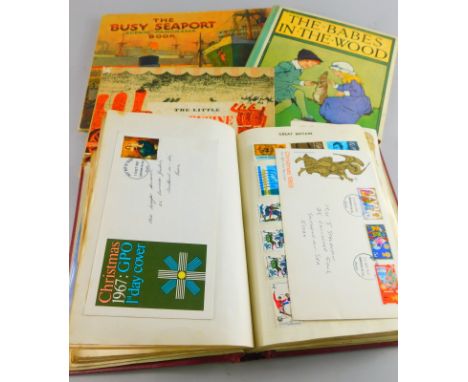 Ephemera, books, stamps, GB World used, etc, 19thC and later, to include Bulgaria, Aden, France, The Little Red Engine Gets A
