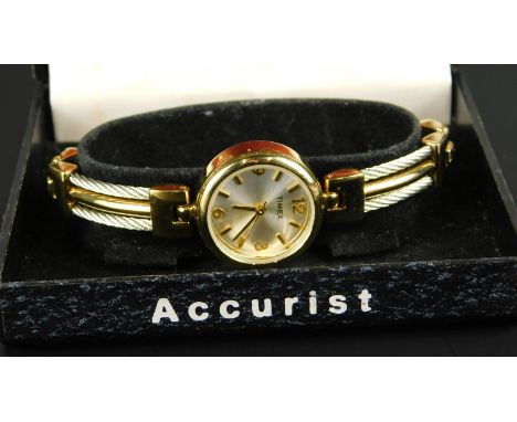 A Timex ladies' wristwatch, stainless steel, with bi-colour bracelet, boxed