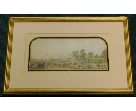 A 19thC Baxter type coloured print, depicting Crystal Palace, 15cm x 32cm