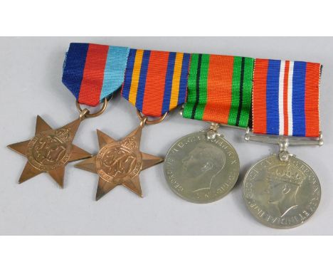 A set of four First World War medals, awarded to a Gunner R Palmer of the Royal Artillery, sold with certificate