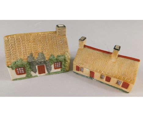 Two Goss porcelain cottages, Robert Burns' and a Manx cottage