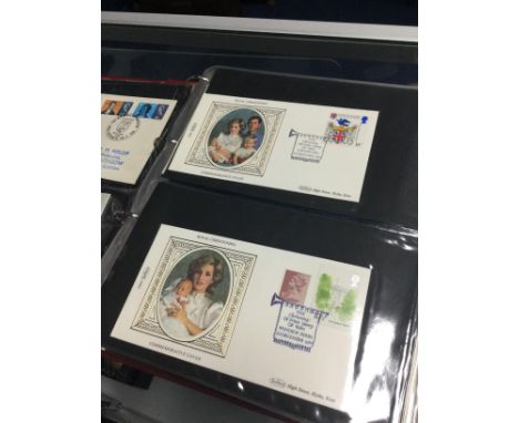 LOT OF VARIOUS FIRST DAY COVERS, along with other stamps, contained in albums (5)