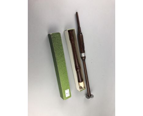 BAGPIPE PRACTICE CHANTER, along with a recorder and a harp (3)