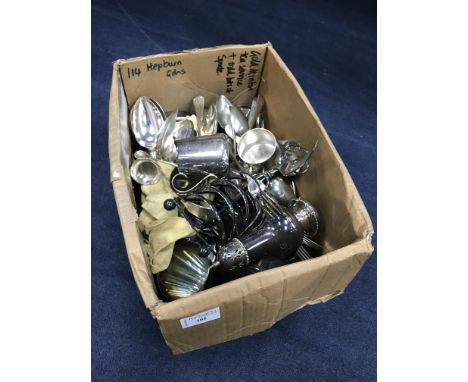 LOT OF SILVER PLATED WARE, including flatware, hotel ware, toast racks and other items