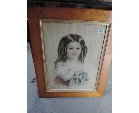 Burr Walnut Framed Portrait 