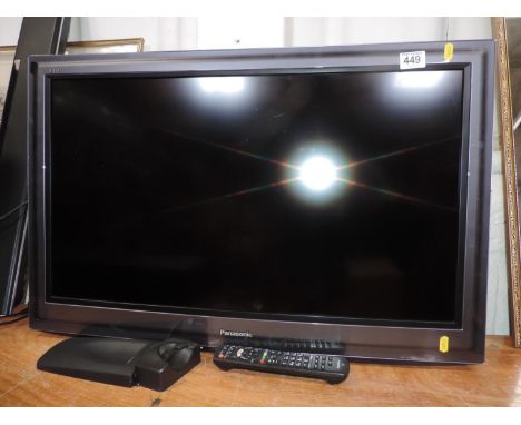Panasonic Flat Screen Television with Remote Control and Wall Bracket - Seen Working 