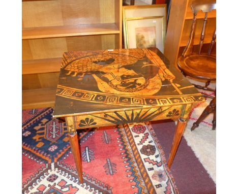 An 18th century mahogany tilt top table, the circular top over a turned stem raised on tripod supports 