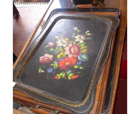 A vintage toleware tray 