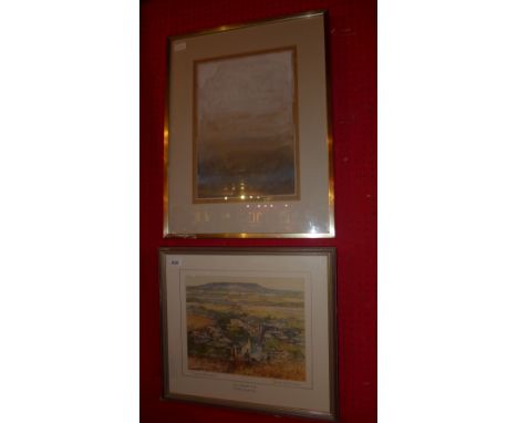 A 20th century British School pastel framed and glazed together with a special edition Harvest print, framed and glazed (2)