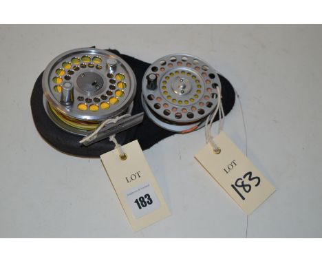 An Ultegra fly 56 3in. trout fly reel; together with a spool for another similar reel; and a black neoprene pouch. 