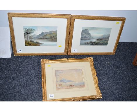 A pair of oil paintings - Mountainous landscapes, by Anthony Graham, signed and dated 1888; together with a watercolour - Sco