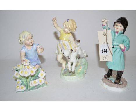 Royal Worcester figures of children, to include: "February", "April" and "May". (3)