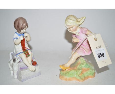 Royal Worcester figures of young girls "March" and "Saturday's Child Works Hard For A Living", no. 3262. (2)
