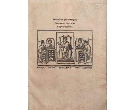 Quinto Orazio Flacco. Opera. Venezia, Donnino Pinzi, 1405 [i.e. 1505]. In 2° (295 x 207 mm); 266, [4] carte con l’ultima cart